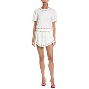 Abbey Womens  2Pc Top & Skort Set, White